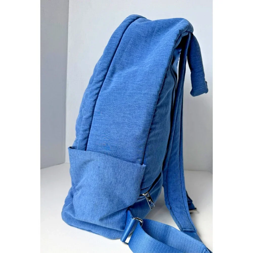 Go Dash Dot Maya Quilted Backpack Blue Lightweight Laptop School Travel Daypack